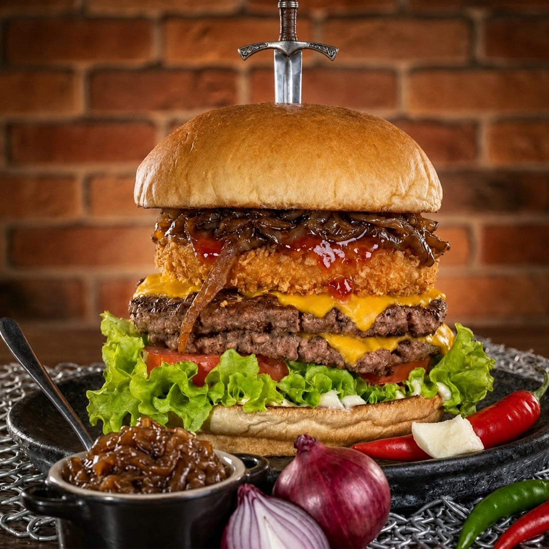 Cheese Throne — hambúrguer da Taverna Bar'n Burguer